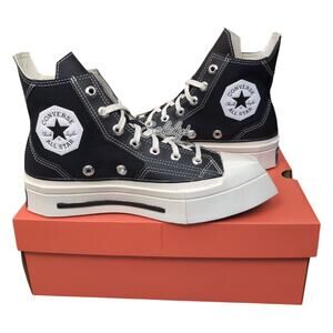 Converse Chuck 70 De Luxe Squared Black Egret Canvas Sneaker Womens 5 NEW